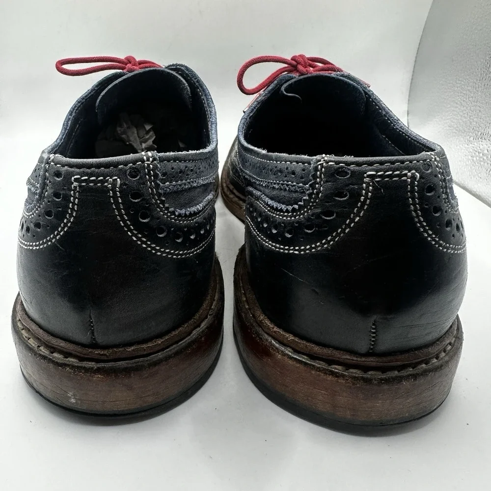 Allen Edmonds Neumok Blue Leather Wingtip Oxfords Dress Shoes Size 10.5 D 4065